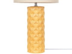 Beliani Keramická stolní lampa žlutá BALONNE