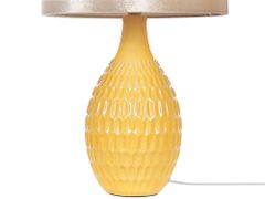 Beliani Keramická stolní lampa žlutá HADDAS