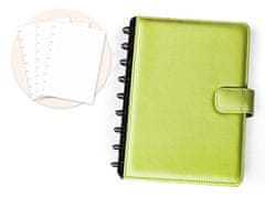 Life Designer Kožený zápisník klasický - Světle zelená, linkovaný