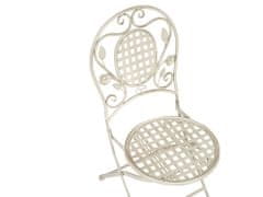 Beliani Sada 4 zahradních kovových židlí špinavě bílých BIVIO