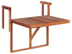 Beliani Balkonový skládací stůl z akátového dřeva 60 x 40 cm tmavý UDINE