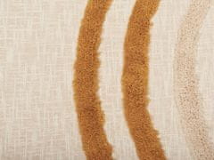 Beliani Bavlněná přikrývka 130 x 180 cm béžová/oranžová MATHURA