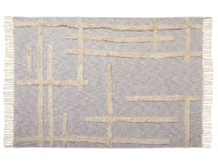 Beliani Bavlněná přikrývka 130 x 180 cm béžová/šedá HOSPET
