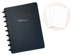 Life Designer Zápisník - Linkované, koženkový ČERNÝ