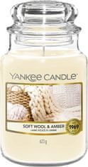 Yankee Candle vonná svíčka Classic ve skle velká Soft Wool & Amber 623 g
