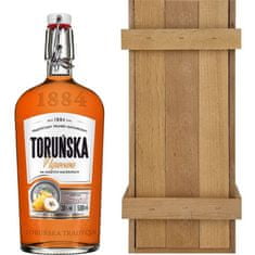 Kdoulový likér 0,5 l v dřevěném boxu | Tradycyjny Trunek Gatunkowy Toruńska Pigwowa | 500 ml | 36 % alkoholu