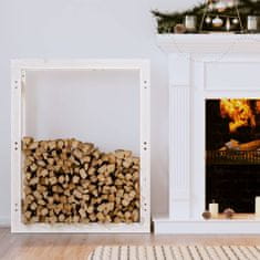 Greatstore Stojan na dřevo bílá 80 x 25 x 100 cm masivní borovice