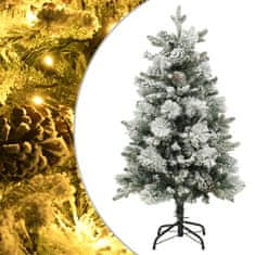 Greatstore Vánoční stromek zasněžený s LED a šiškami 120 cm PVC a PE
