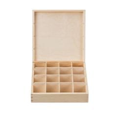 Čisté dřevo Dřevěná krabička na čaj (16 přihrádek)