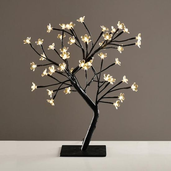 ACA ACA Lighting stromek se silikonovými květy 36 LED 220-240V, teplá bílá, IP20, 45cm, 3m černý kabel X1036141