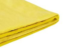 Beliani Náhradní potah na postel žlutý sametový 160 x 200 cm FITOU