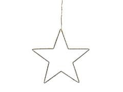 Beliani Sada 3 závěsných vánočních hvězd s LED osvětlením stříbrná KUNNARI