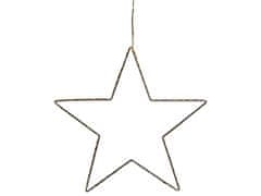 Beliani Sada 3 závěsných vánočních hvězd s LED osvětlením stříbrná KUNNARI