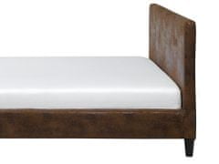 Beliani Náhradní potah pro postel se vzhledem kůže 180 x 200 cm FITOU hnědý