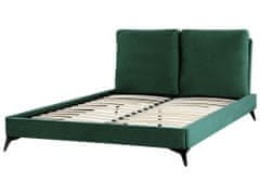 Beliani Sametová postel 140 x 200 cm zelená MELLE