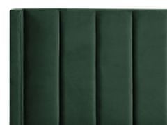 Beliani Sametová postel 140 x 200 cm zelená VILLETTE
