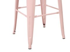 Beliani Sada 2 barových stoliček 76 cm růžové CABRILLO