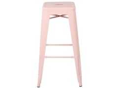 Beliani Sada 2 barových stoliček 76 cm růžové CABRILLO