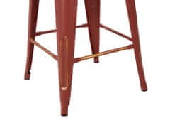 Beliani Sada barových stoliček 60 cm červeno zlatá, 2 kusy CABRILLO