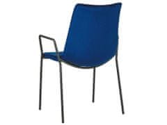 Beliani Sada 2 sametových tmavě modrých židlí JEFFERSON