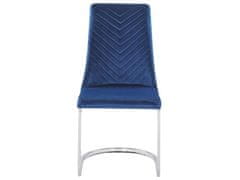 Beliani Sada 2 sametových modrých jídelních židlí ALTOONA