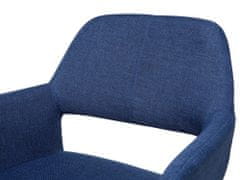 Beliani Sada 2 židlí do jídelny v modré barvě CHICAGO