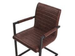Beliani Sada 2 jídelních židlí v hnědé barvě z ekokůže BUFORD