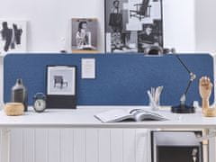 Beliani Přepážka na pracovní stůl 180 x 40 cm modrá WALLY