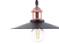 Beliani Sada 3 závěsných lamp ve tvaru kužele černá/měděná SWIFT S