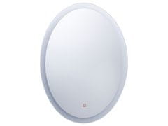 Beliani Koupelnové zrcadlo s LED osvětlením oválne 60 x 80 cm VIRIAT