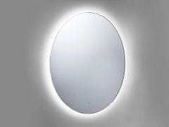 Beliani Koupelnové zrcadlo s LED osvětlením oválne 60 x 80 cm MAZILLE
