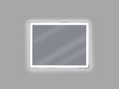 Beliani Nástěnné zrcadlo LED 90 x 70 cm stříbrné ARGENS