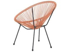 Beliani Sada 2 ratanových židlí oranžových ø 70 cm ACAPULCO II