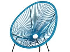Beliani Sada 2 ratanových židlí modrých ø 70 cm ACAPULCO II