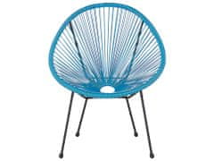 Beliani Sada 2 ratanových židlí modrých ø 70 cm ACAPULCO II