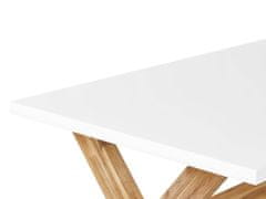 Beliani Zahradní stůl s vláknocementovou deskou 200 x 100 cm bílý OLBIA