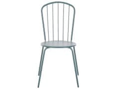 Beliani Sada 8 kovových zahradních židlí světle modrá CALVI