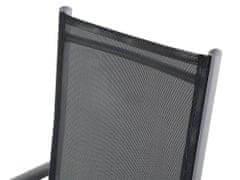 Beliani Zahradní sada 6 židlí černá nastavitelná hliníková CATANIA