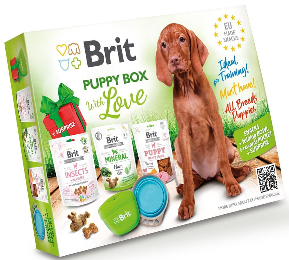 Levně Brit EU made snacks puppy box
