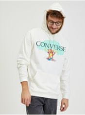 Converse Krémová pánská mikina s kapucí Converse S