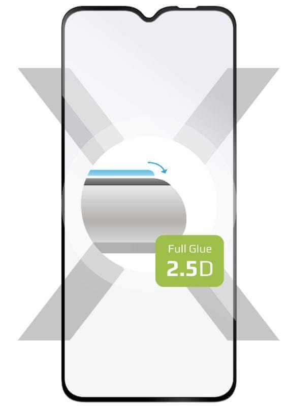 FIXED Ochranné tvrzené sklo Full-Cover pro Motorola Moto E22, lepení přes celý displej, FIXGFA-1022-BK černé