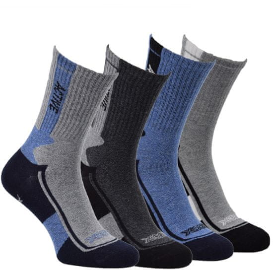 OXSOX Active pánské jednobarevné bavlněné sportovní ponožky 5100522 4-pack