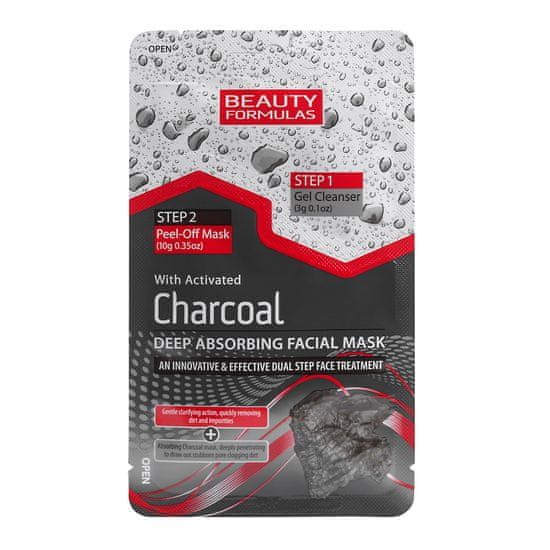 Beauty Formulas Čistící gel a slupovací maska na obličej s aktivním uhlím 2v1