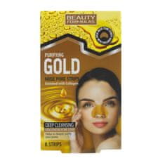 Beauty Formulas Zlaté čistící pásky na nos 6 ks