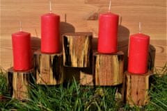 Koření Skýpala Adventní svícen z dubového dřeva hranatý