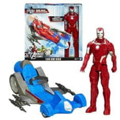 MARVEL Iron Man Figurka 30 cm + vozidlo Battle Racer Hasbro.