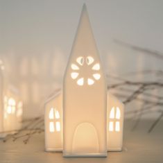 Räder Porcelánový svícen Domek - Kostel 22 cm