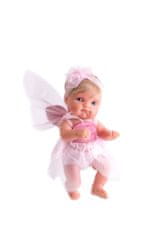 Antonio Juan Víla růžová s blond vlásky - realistická panenka miminko s celovinylovým tělem - 21 cm