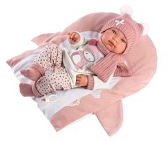 Llorens New born holčička - realistická panenka miminko s celovinylovým tělem - 43 cm