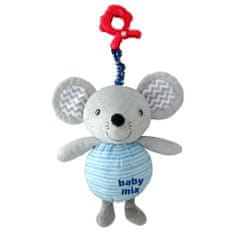 Baby Mix Dětská plyšová hračka s hracím strojkem a klipem Myška